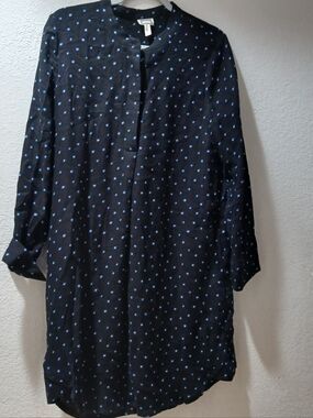 mo:vint size m Tunic /dress black with Blue Dot Pattern